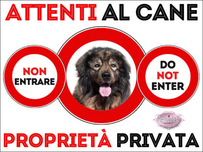 TARGA ATTENTI AL CANE - CANE DA PASTORE DI CIARPLANINA