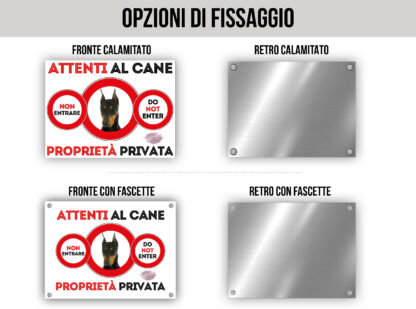 TARGA ATTENTI AL CANE - DOBERMANN - immagine 2
