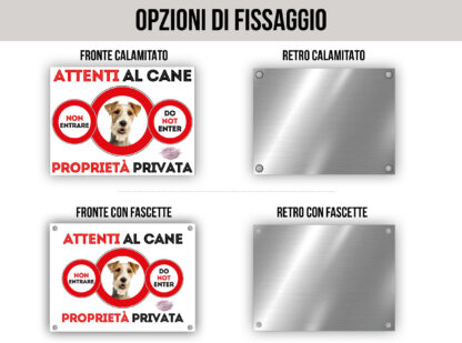 TARGA ATTENTI AL CANE - FOX TERRIER - immagine 2