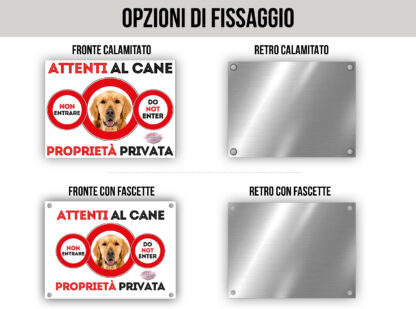 TARGA ATTENTI AL CANE - GOLDEN RETRIEVER - immagine 2