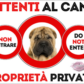 TARGA ATTENTI AL CANE - SHARPEI
