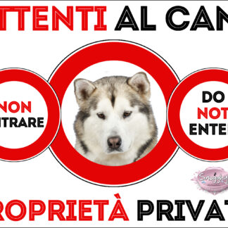 TARGA ATTENTI AL CANE - ALASKAN MALAMUTE