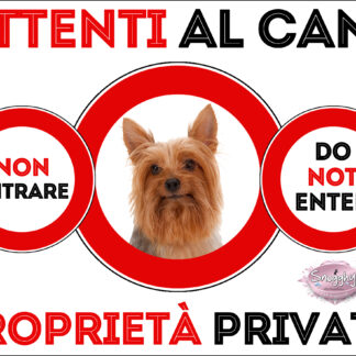 TARGA ATTENTI AL CANE - AUSTRALIAN SILKY TERRIER