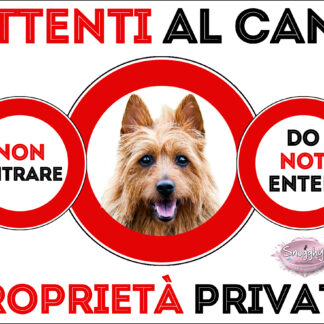 TARGA ATTENTI AL CANE - AUSTRALIAN TERRIER