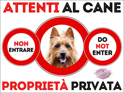 TARGA ATTENTI AL CANE - AUSTRALIAN TERRIER