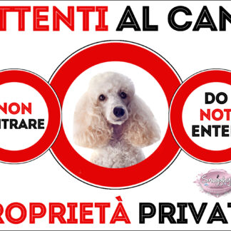 TARGA ATTENTI AL CANE - BARBONCINO