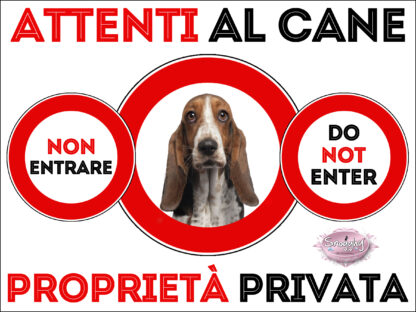 TARGA ATTENTI AL CANE - BASSET HOUND