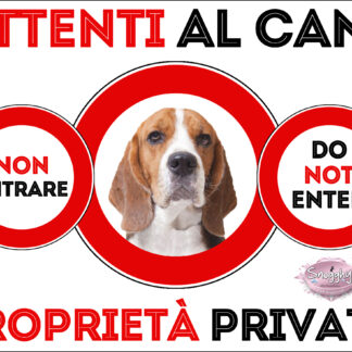 TARGA ATTENTI AL CANE - BEAGLE