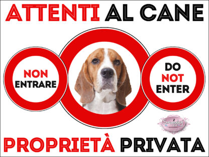 TARGA ATTENTI AL CANE - BEAGLE