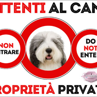 TARGA ATTENTI AL CANE - BEARDER COLLIE