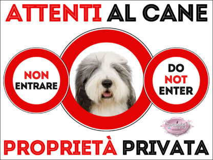 TARGA ATTENTI AL CANE - BEARDER COLLIE