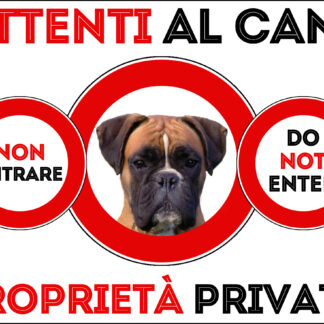 TARGA ATTENTI AL CANE - BOXER