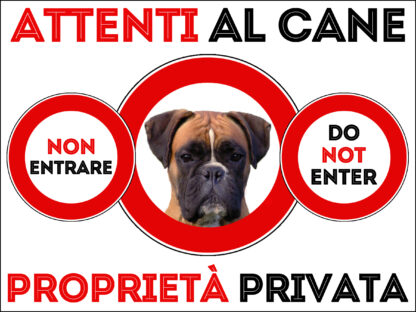 TARGA ATTENTI AL CANE - BOXER