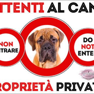 TARGA ATTENTI AL CANE - BULLMASTIFF