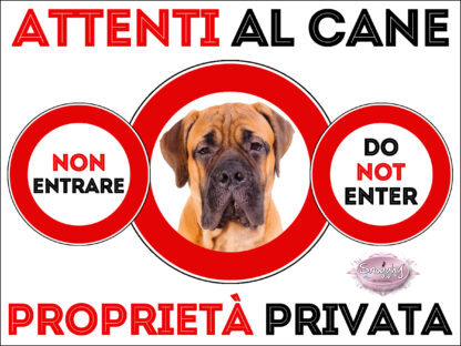 TARGA ATTENTI AL CANE - BULLMASTIFF