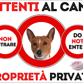 TARGA ATTENTI AL CANE - BASENJI