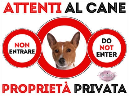 TARGA ATTENTI AL CANE - BASENJI