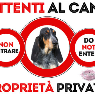 TARGA ATTENTI AL CANE - GASCOGNE SAINTONGEOIS