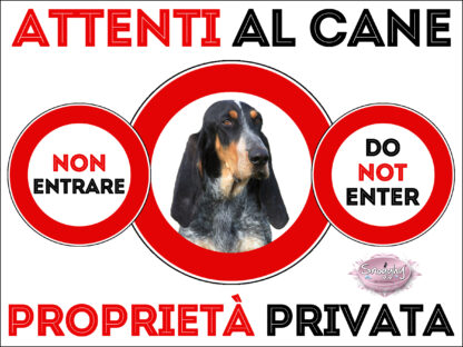 TARGA ATTENTI AL CANE - GASCOGNE SAINTONGEOIS