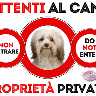 TARGA ATTENTI AL CANE - BICHON HAVANAIS