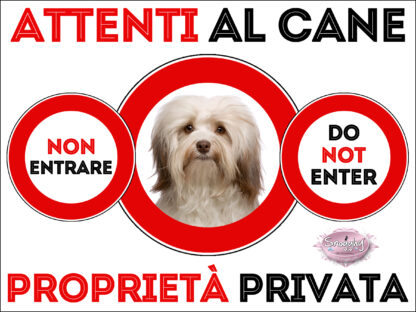 TARGA ATTENTI AL CANE - BICHON HAVANAIS