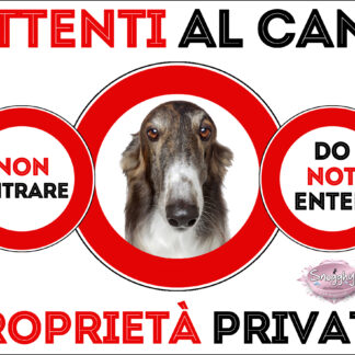 TARGA ATTENTI AL CANE - BORZOI