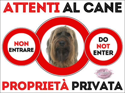 TARGA ATTENTI AL CANE - CANE DA PASTORE DI BRIE