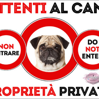 TARGA ATTENTI AL CANE - CARLINO