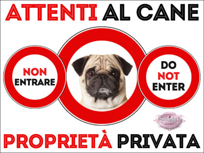 TARGA ATTENTI AL CANE - CARLINO