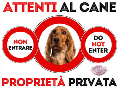 TARGA ATTENTI AL CANE - COCKER SPANIEL