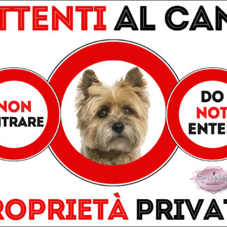 TARGA ATTENTI AL CANE - CAIRN TERRIER