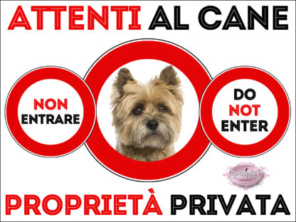 TARGA ATTENTI AL CANE - CAIRN TERRIER