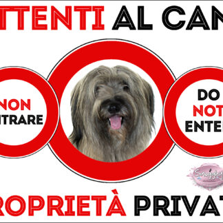 TARGA ATTENTI AL CANE - CANE DA PASTORE CATALANO