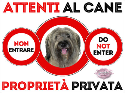 TARGA ATTENTI AL CANE - CANE DA PASTORE CATALANO