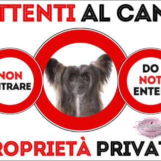 TARGA ATTENTI AL CANE - Chinese Crested Dog