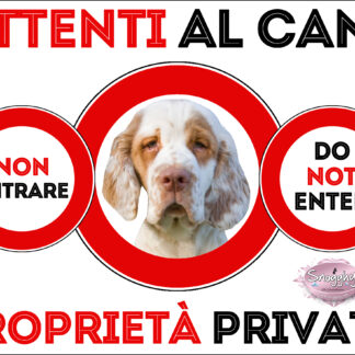 TARGA ATTENTI AL CANE - CLUMBER SPANIEL