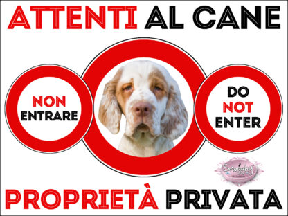 TARGA ATTENTI AL CANE - CLUMBER SPANIEL