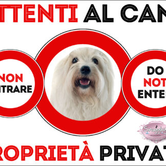TARGA ATTENTI AL CANE - COTON DE TULEéAR