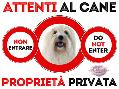 TARGA ATTENTI AL CANE - COTON DE TULEéAR