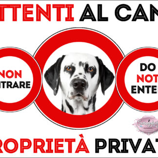 TARGA ATTENTI AL CANE - DALMATA