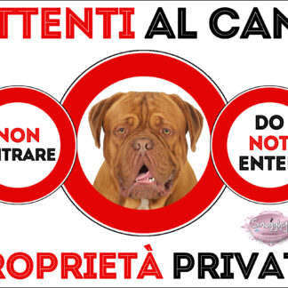 TARGA ATTENTI AL CANE - DOGUE DE BORDEAUX