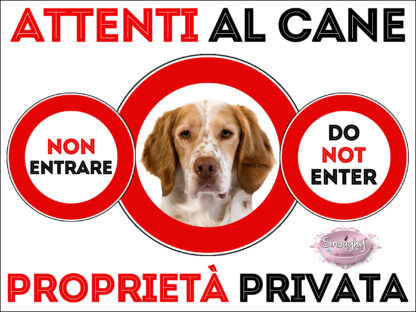 TARGA ATTENTI AL CANE - EPAGNEUL FRANCAIS