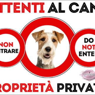 TARGA ATTENTI AL CANE - FOX TERRIER