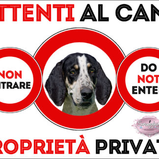 TARGA ATTENTI AL CANE - FRANCAIS BLANC E NOIR