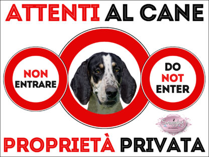 TARGA ATTENTI AL CANE - FRANCAIS BLANC E NOIR