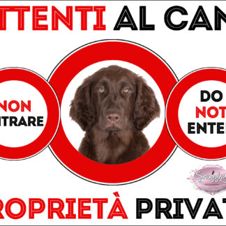 TARGA ATTENTI AL CANE - FLAT COATED RETRIVER