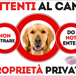 TARGA ATTENTI AL CANE - GOLDEN RETRIEVER