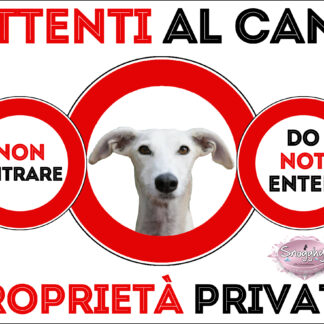 TARGA ATTENTI AL CANE - GALGO ESPAÑOL