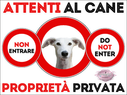 TARGA ATTENTI AL CANE - GALGO ESPAÑOL