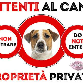 TARGA ATTENTI AL CANE - JACK RUSSEL TERRIER